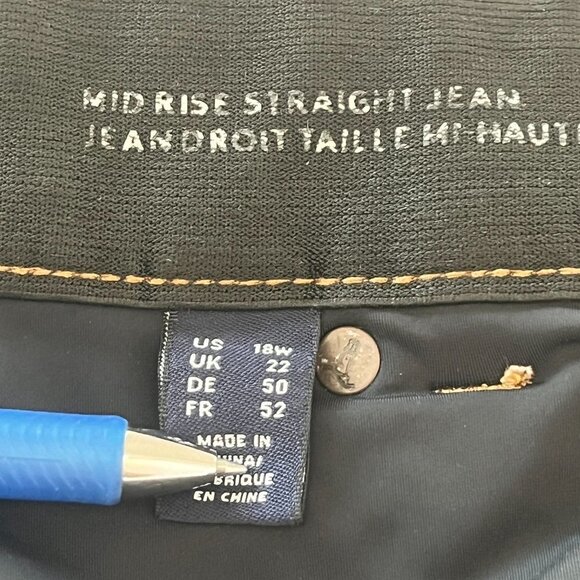 Lands End Jeans Womens Droit Taille Blue‎ Straight Mid Rise Size 18 W - Picture 3 of 8